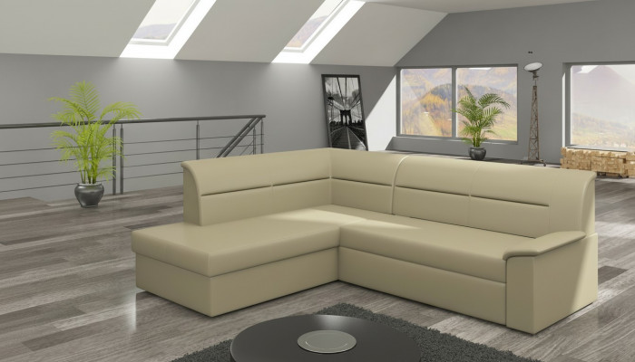 Design Ecke Sofa Elano L-Form Bettfunktion Canapé Lieder Textil Canapëen