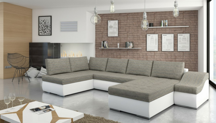 Modern Eckcouch Schlofcouch Bettfunktion Couch Polster Eckgarnitur Wunnlandschaft