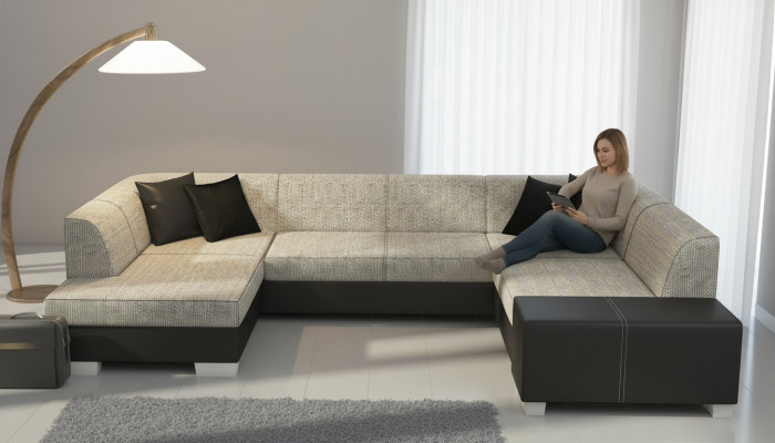 Canapé Couchage Modern Canapé-Lit Couchage Fonction Lit Coussin Eccakombinatioun