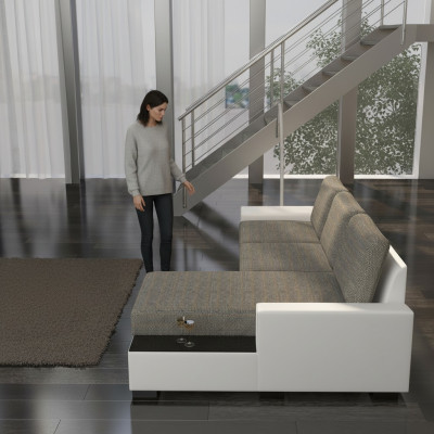 Wunnlandschaft Ecksofa Negro Bettfunktioun Couch Lieder Textil Sofae Schlof