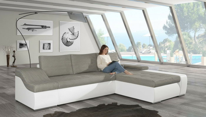 Modern Eckcouch Ontario mat Schlofffunktion Wunnzëmmer Canapé Textil Sofas Schlof