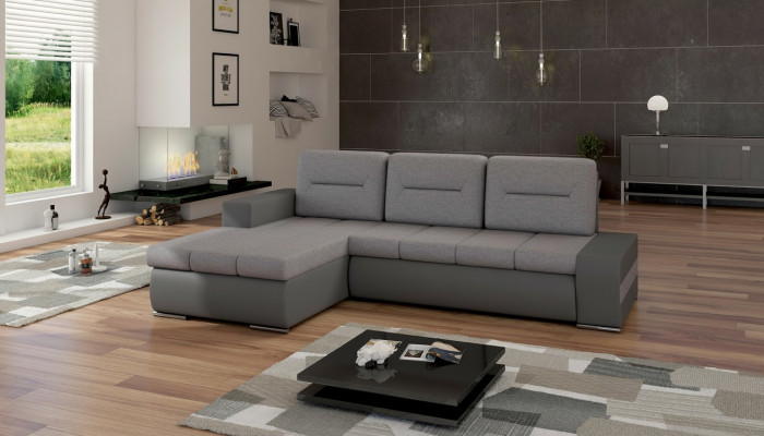 Design Ecksofa Ottavio mat Schloffunktion Couch Wohnlandschaft Sofa Schloffsofa