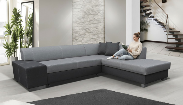 Modernen Design Ecksofa Porto, Schloffunktion Couch, Textil Sofas, Schloffsofa