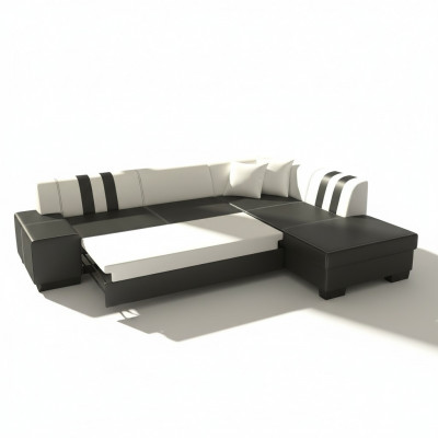 Klassesch Design Ecksofa Porto II Bettfunktioun Couch Textil Sofas Schlofssofa