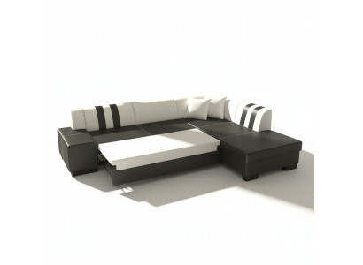 Klassesch Design Ecksofa Porto II Bettfunktioun Couch Textil Sofas Schlofssofa