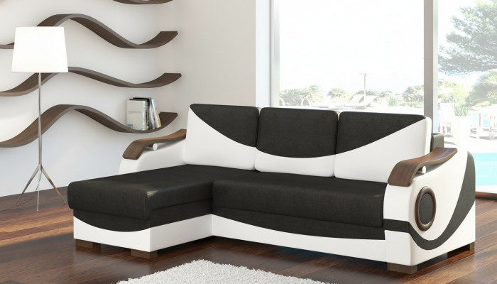 Design Ecksofa Perto Bettfunktioun Couch Polster Textil Sofae Couchen Schlof