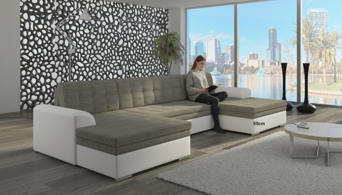 Modern Design Ecksofa Vento Bettfunktion Couch Lieder Polstersuen Textil Sofaeën