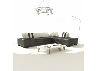 Design Ecksofa Schlofsofa Bettfunktioun Sofae Couch Lieder Textil Polster Neij