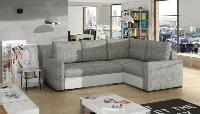 Design-Ecksofa Schlofsofa Bettfunktioun Couch Lieder Polster Textil Sofaen Nei 1469