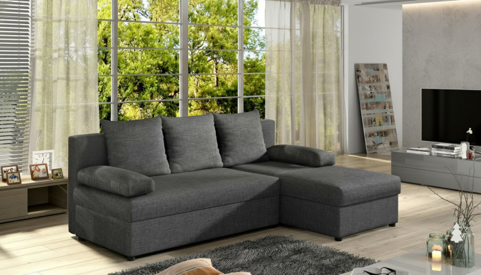 Modern Schlofcouch Couch Polster Eckschaaf Garnitur Schlaffunktion Textil Lieder