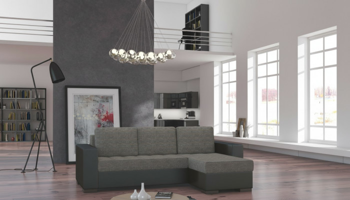 Design Eck-Couch Sofa Polster Sëtz Eck-Garnitur Schlofssofa Sofa Couchen Bett