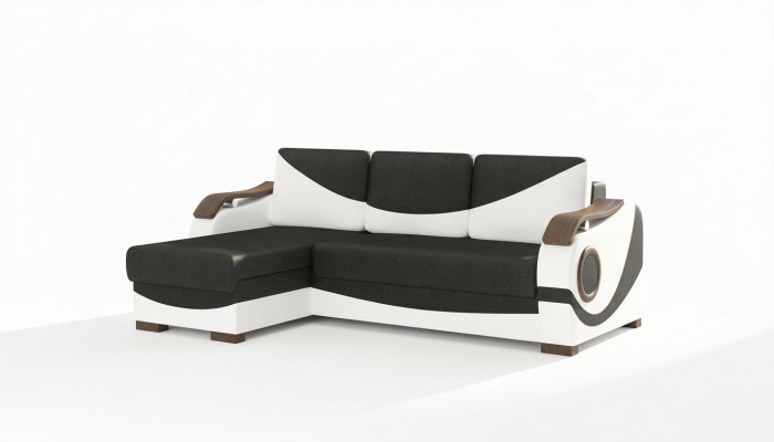 Bettfunktioun Funktiounsschlofsofa Ecksofa Textil Stoff Couch Polster Garnitur