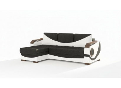 Bettfunktioun Funktiounsschlofsofa Ecksofa Textil Stoff Couch Polster Garnitur