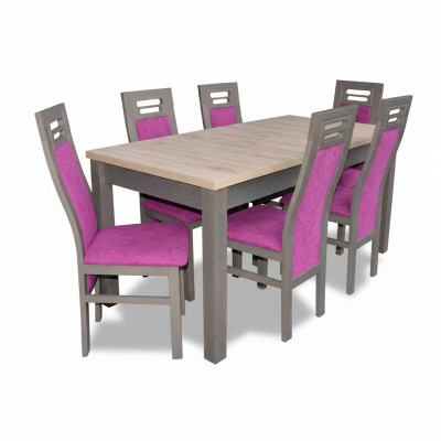 Modern Iesszëmmer Holz Dësch Stull Garnitur Komplett Set 7-Stéck Set