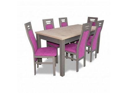 Modern Iesszëmmer Holz Dësch Stull Garnitur Komplett Set 7-Stéck Set