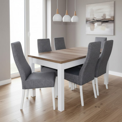 Design Dësch + 6 Still Iesszëmmer Garnitur Stull Set Iessgarnituren Dëscher