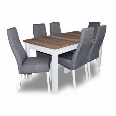 Design Dësch + 6 Still Iesszëmmer Garnitur Stull Set Iessgarnituren Dëscher