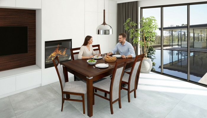 Dësch + 6 Still Design Iesszëmmer Garnitur Stull Set Iessgarnituren Dëscher