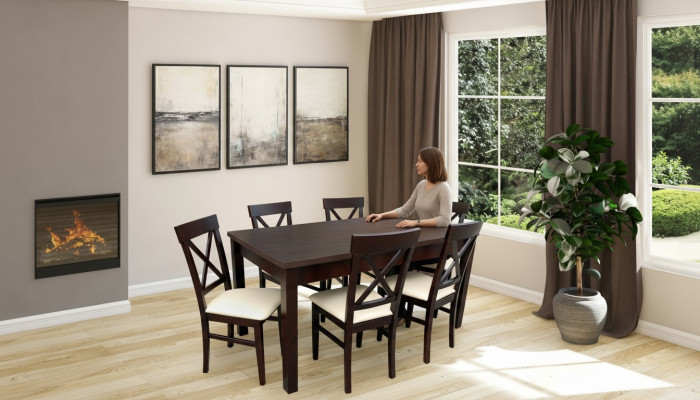 Design Iesszëmmer Garnitur Stull Set Iessgarnituren Dëscher Holz Dësch