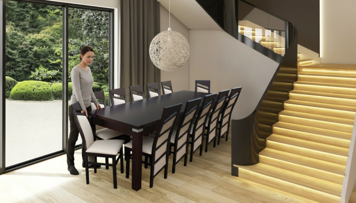 Design Iesszëmmer Set Stull Set Dësch + 12 Still Iessgruppen