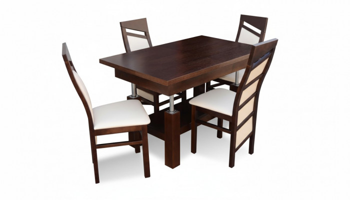 Designer Dësch + 4 Stühle Garnitur Komplett Dekor Wunnzëmmer Iesszëmmer