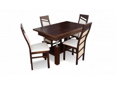 Designer Dësch + 4 Stühle Garnitur Komplett Dekor Wunnzëmmer Iesszëmmer