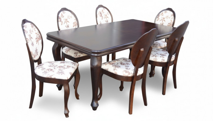 Designer Dësch + 6 Stull Garnituren Komplett Wunnzëmmer Iesszëmmer