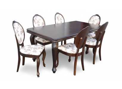 Designer Dësch + 6 Stull Garnituren Komplett Wunnzëmmer Iesszëmmer