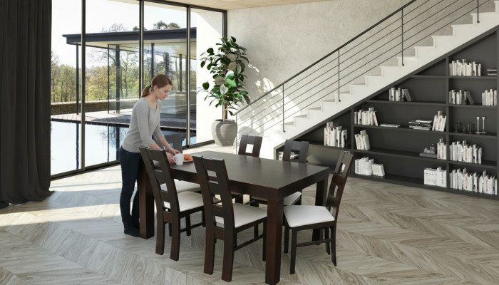 Designer Dësch + 6 Still Dekor Garnituren Komplett Wunnzëmmer Iesszëmmer