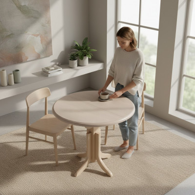 Ronnt Iessdësch Büro Dësch Dëscher Kichen Iesszëmmer Ronndësch Holz