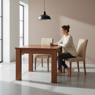 Quadrateschen Dësch Kichen Dëscher Design Holz Iessdësch Iesszëmmer