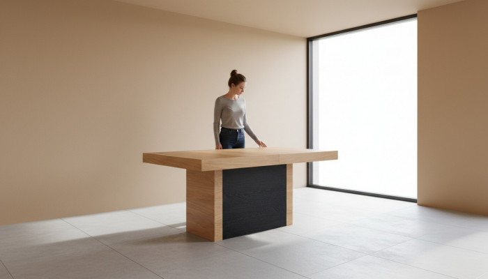 Modernen Dësch Büro Konferenzdësch Holz Iesszëmmer Versammlung