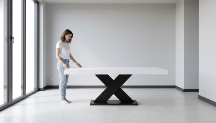 Auszéierbaren Design Holzdësch Dësch Iess Wunnzëmmer Holz Dëscher Massiv.