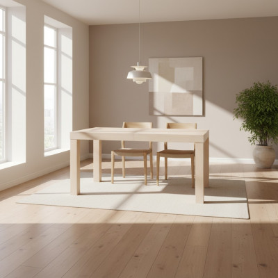Auszéibarer Design Holzdësch Dësch Dekor Iessstuff Wunnzëmmer Holz Dëscher Massiv