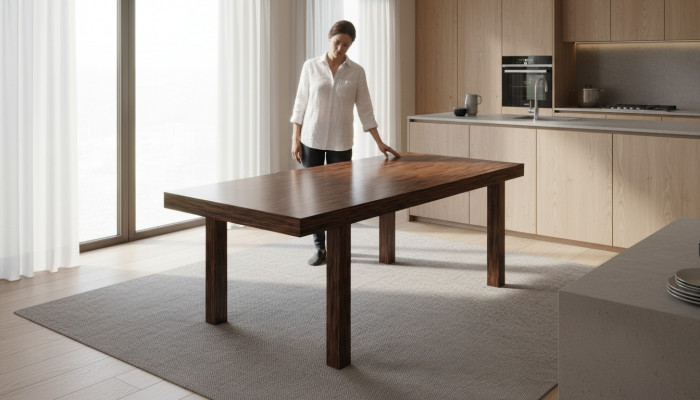 Auszéiherbar Dekor Design Holzdësch Dësch Iess Wunnzëmmer Holz Dëscher Massiv.