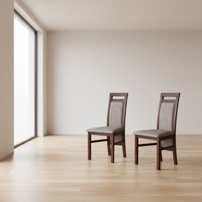 Luxus Design Gepolsterten Stull Stiller Sëtz Réck Massivholz Iesszëmmer Holz K75 NEI
