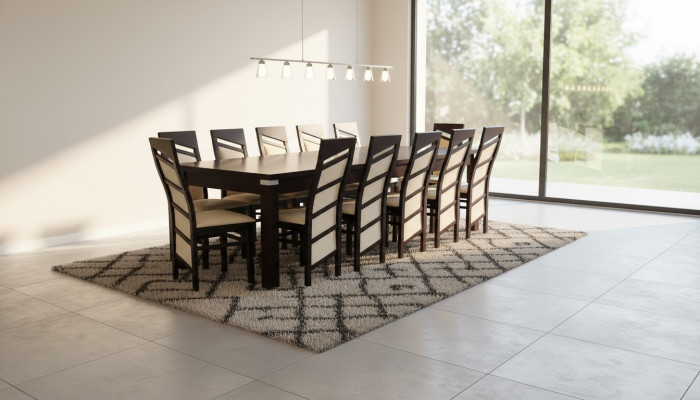 Design Iesszëmmer Garnitur Stull Set Dësch + 12 Stullen Iessgarnituren Dëscher Holz