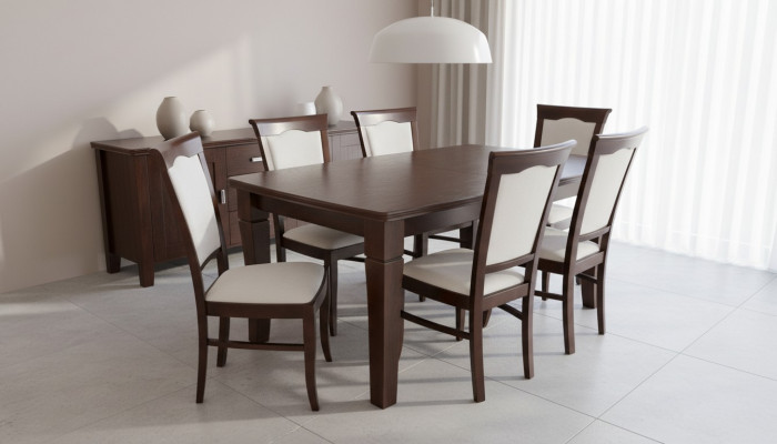 Designer Dësch + 6 Still Set Garnitur Komplett Wunnzëmmer Iesszëmmer