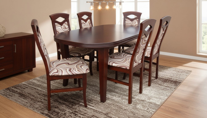 Designer Iessdësch Grupp + 6 Still Stol Dëscher Holz Dësch Büro