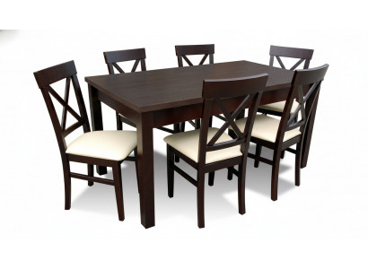 Designer Iessdësch Iesszëmmer + 6 Still Grupp Stull Dëscher Holz Dësch