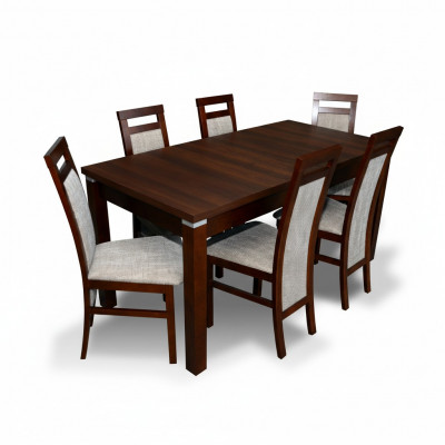Design Iessgarnitur Iessdësch Garnitur Iesszëmmer Dësch Holz 6x Stullen Stull