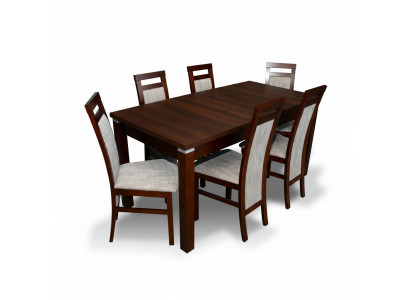 Design Iessgarnitur Iessdësch Garnitur Iesszëmmer Dësch Holz 6x Stullen Stull
