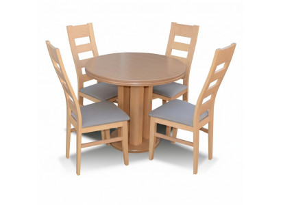 Klassesch Ronn Ronnen Dësch Holz Design Iesszëmmer Dëscher 4 Stull