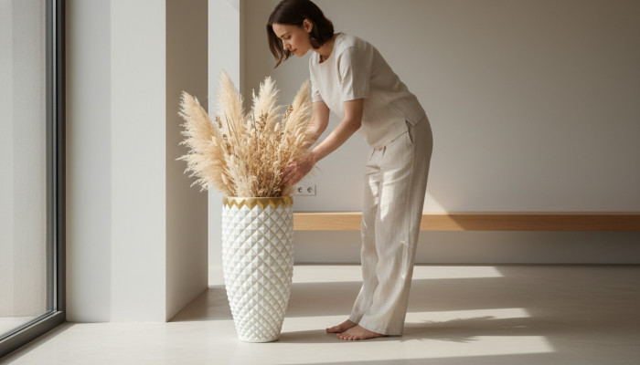 XXL Vase Dësch Dekoratioun Deko Vasen Antik Stil Skulptur Figur Kelch Roum 0901