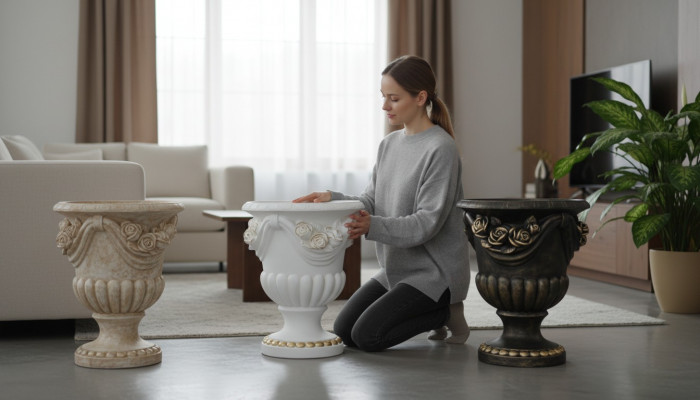 XXL Klassesch Wunnzëmmerdekoratioun Antik Stil Vase Dekovasen Statue 0915 Nei