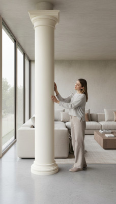 XXL Réimesche Stil 300cm Kolonn Design Kolonnen Luxus Ariichtung Haus Wunneng Nei