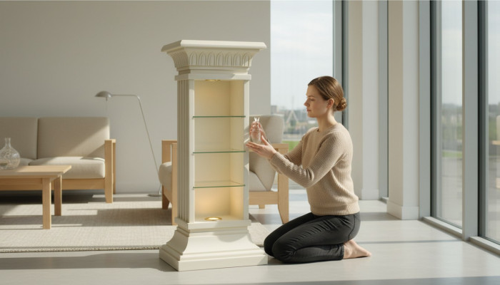 Design Vitrine Regal Glas Sail Vitrinen Regaler CD Schaf Lampe 6894 Nei