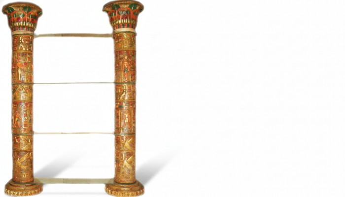 Regal Glas Vitrine Egyptesch Regaler Vitrinen XXL Säulen 240cm Säil Ägypten Nei