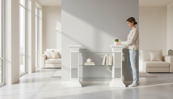 Design Regal XXL Vitrinn Säule Vase Decovase Spigel Dekoratioun Deco 1838 Nei