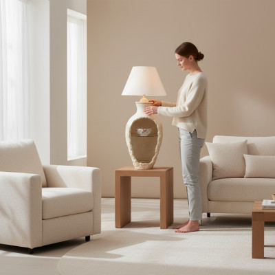 Design Steellampe Vase XXL 138cm Steellampe Lampen Regal Beliicht Vitrinn